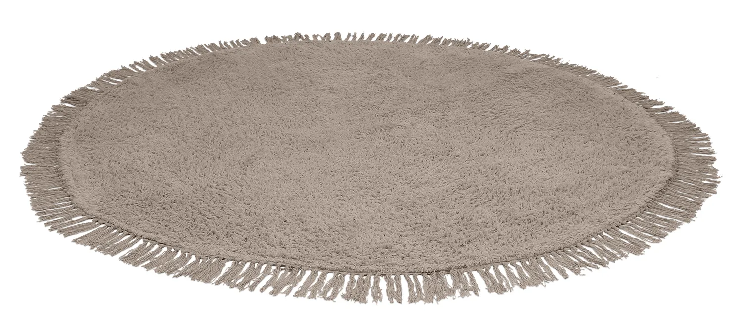 Kruhový koberec - Alba Natural Cotton Shaggy (taupe)