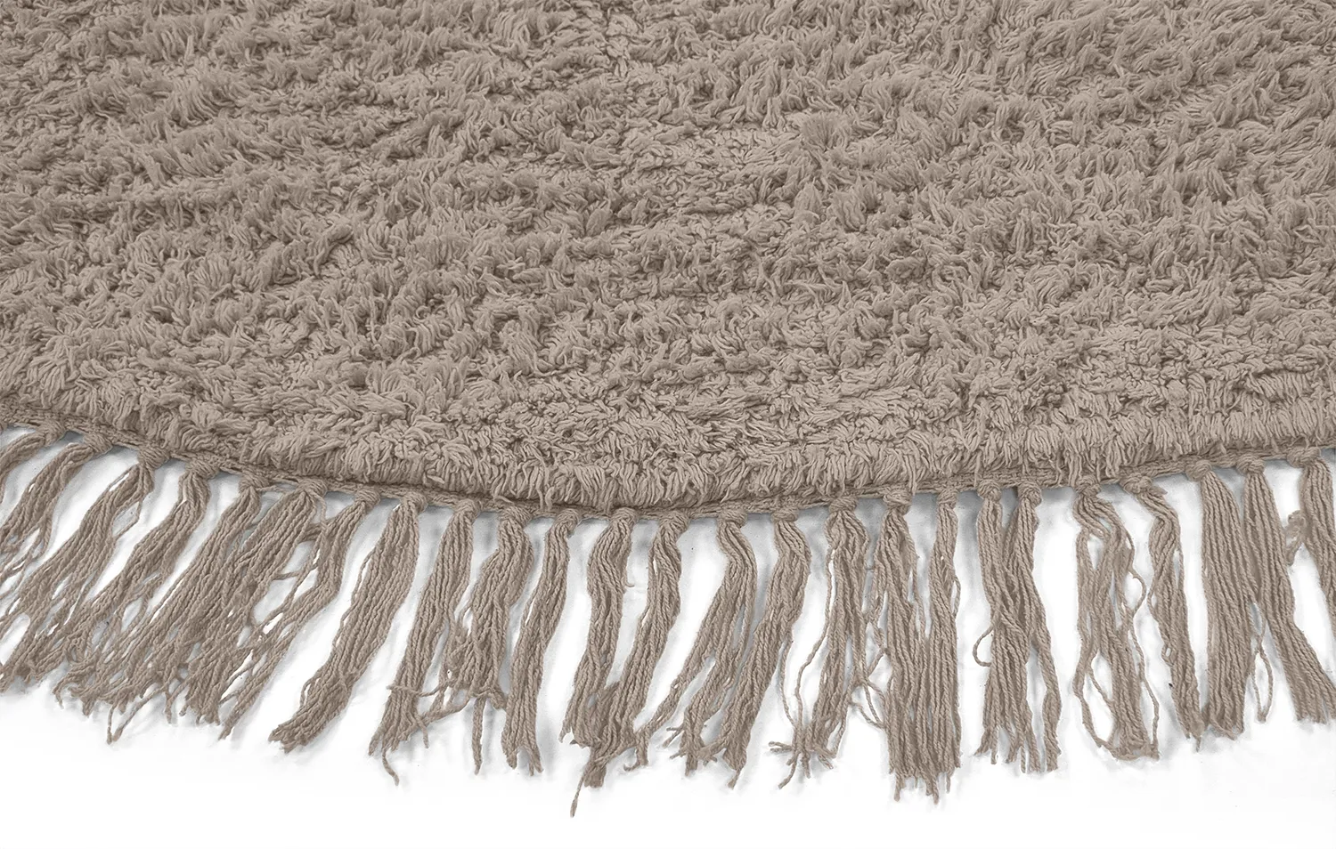 Kruhový koberec - Alba Natural Cotton Shaggy (taupe)
