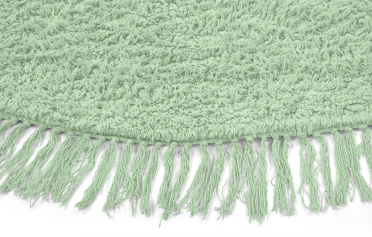 Kolo koberce - Alba Natural Cotton Shaggy (svetlozelená)
