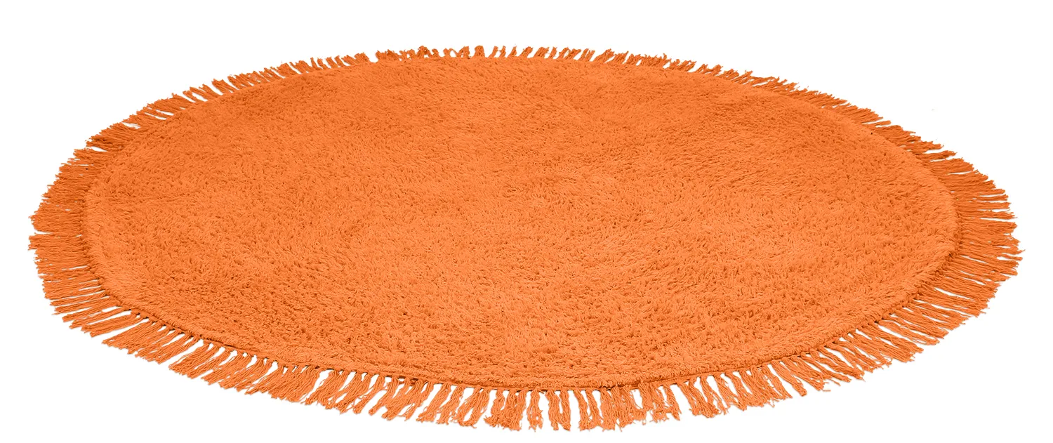 Kolo koberce - Alba Natural Cotton Shaggy (oranžová)