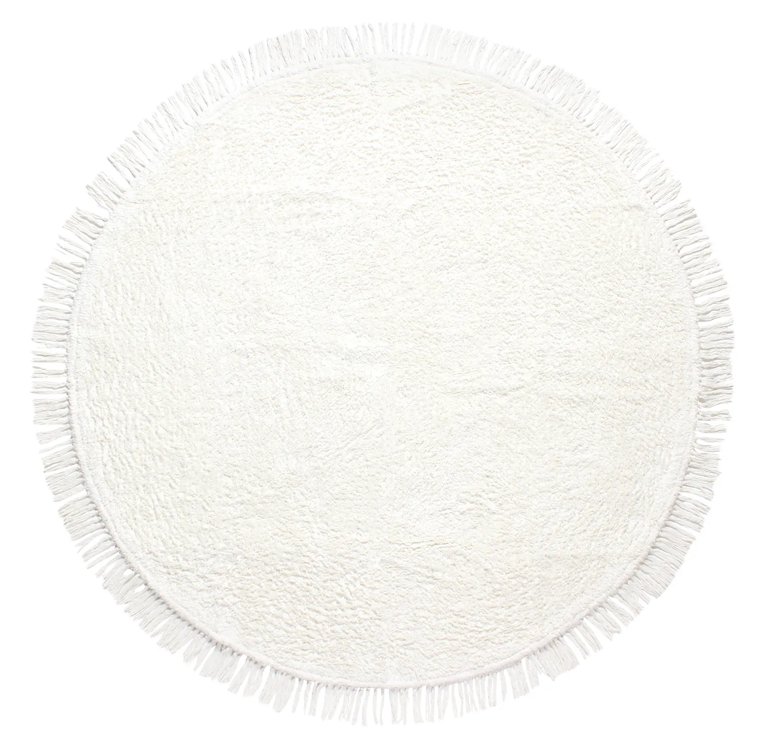 Kolo koberce - Alba Natural Cotton Shaggy (biela)