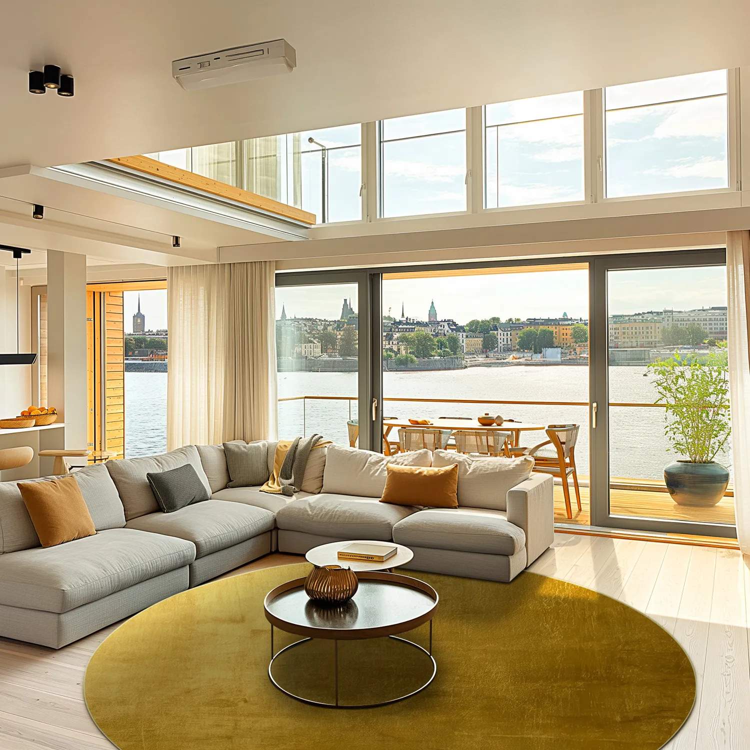 Kruhový koberec - Artena (okrový)