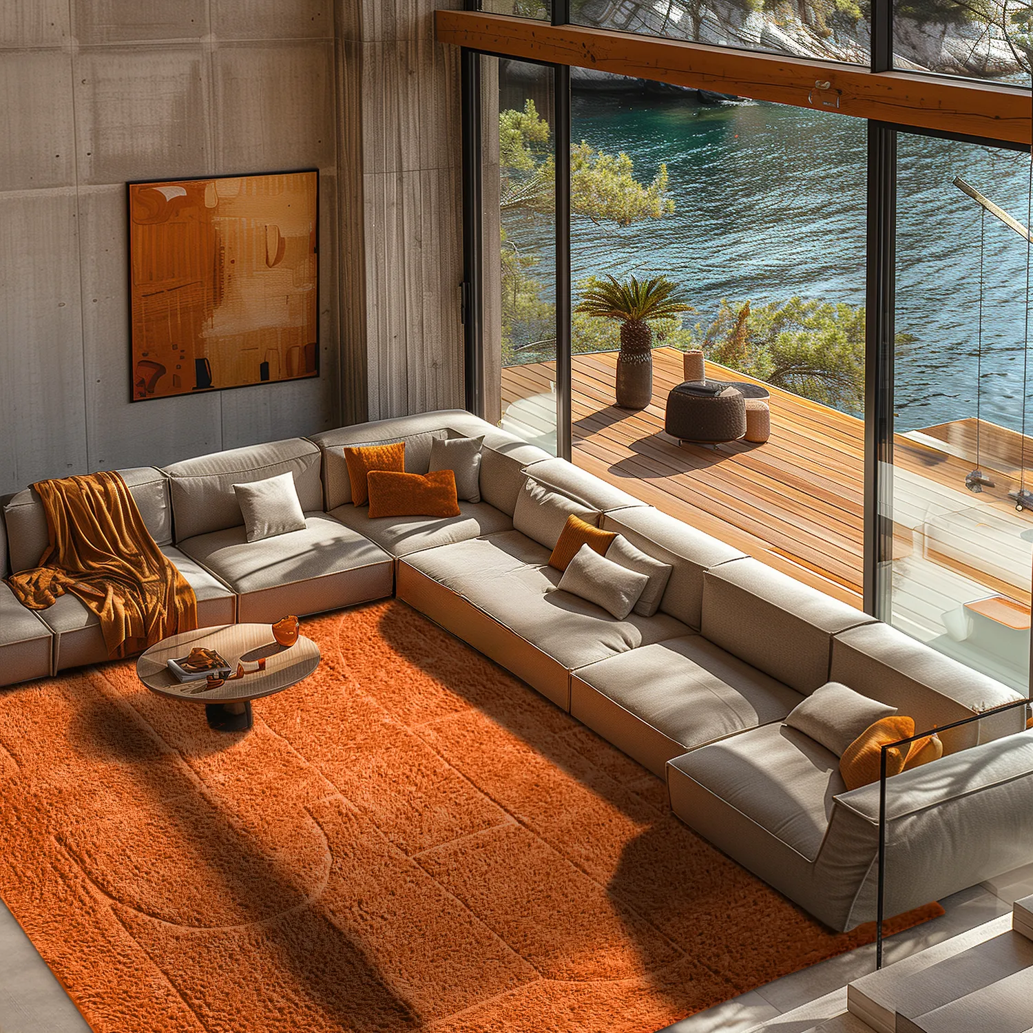 Hladké koberce - Cremona Natural Cotton Shaggy (oranžová)