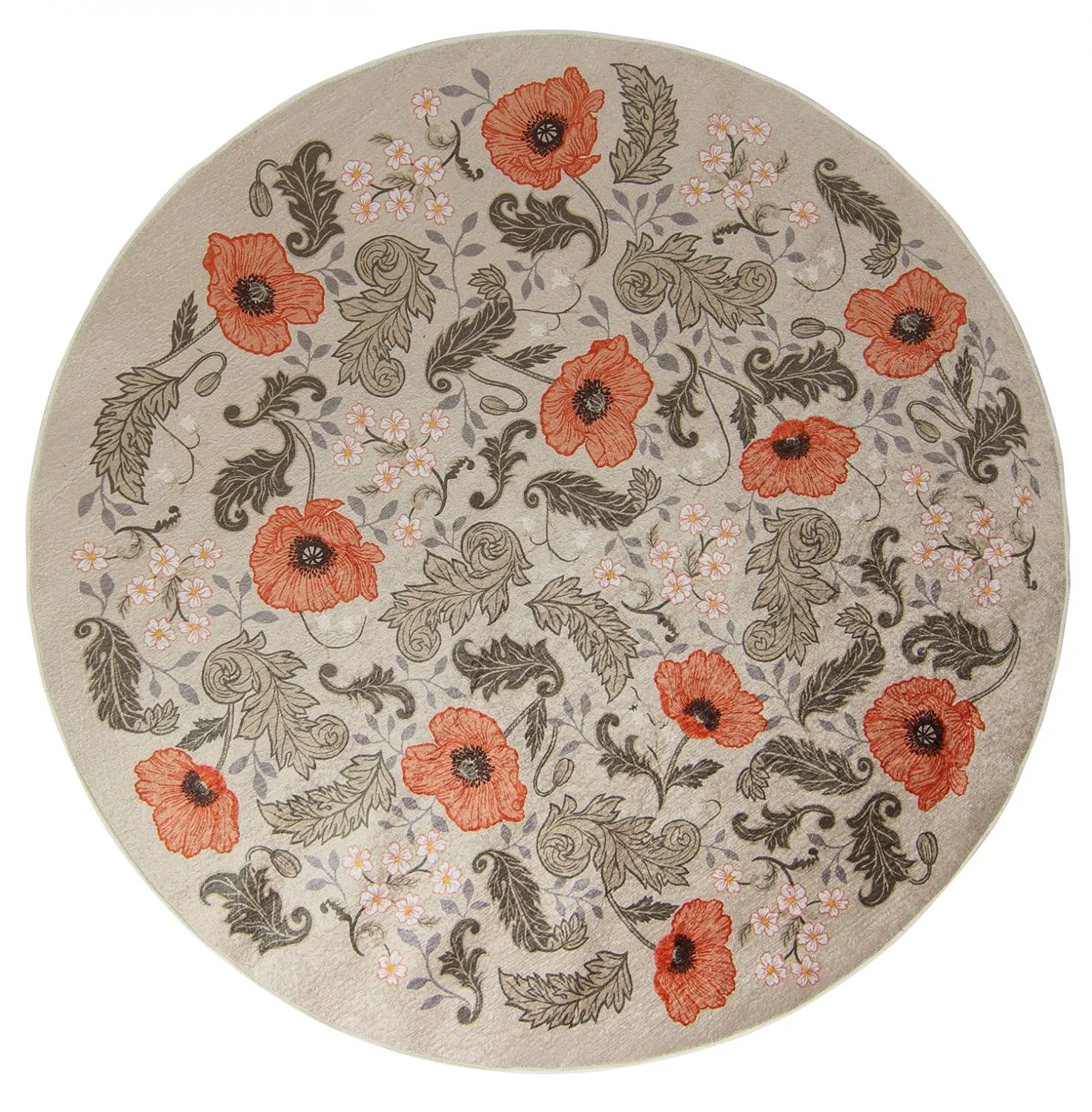 Kruhová rohož - Poppy (béžová)
