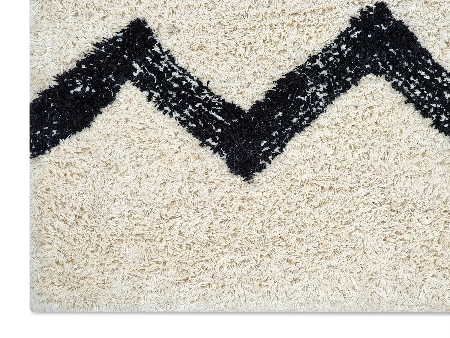 Koberce s dlhým vlasom - Chablis Natural Cotton Shaggy (offwhite/preto)