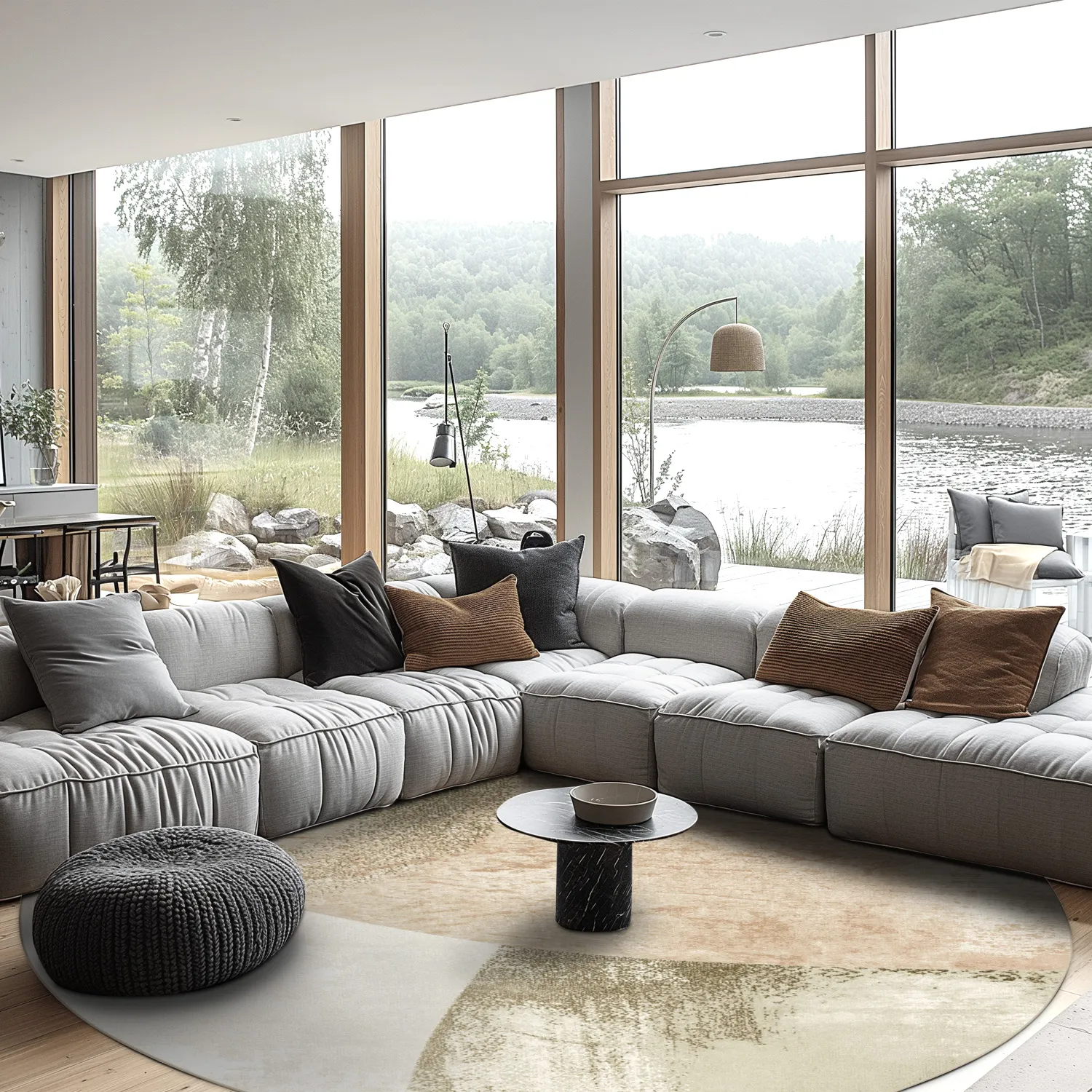 Kruhový koberec - Fia (ružová/multi)