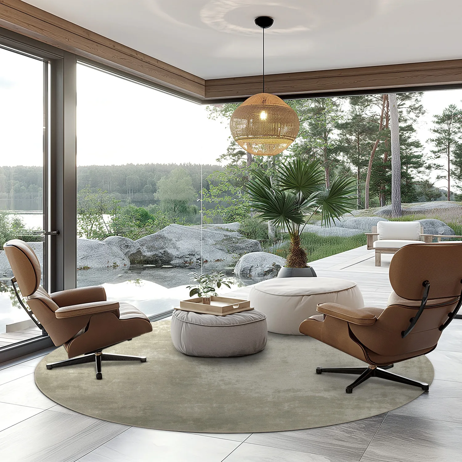 Koberec okrúhly - Lynton (béžový)