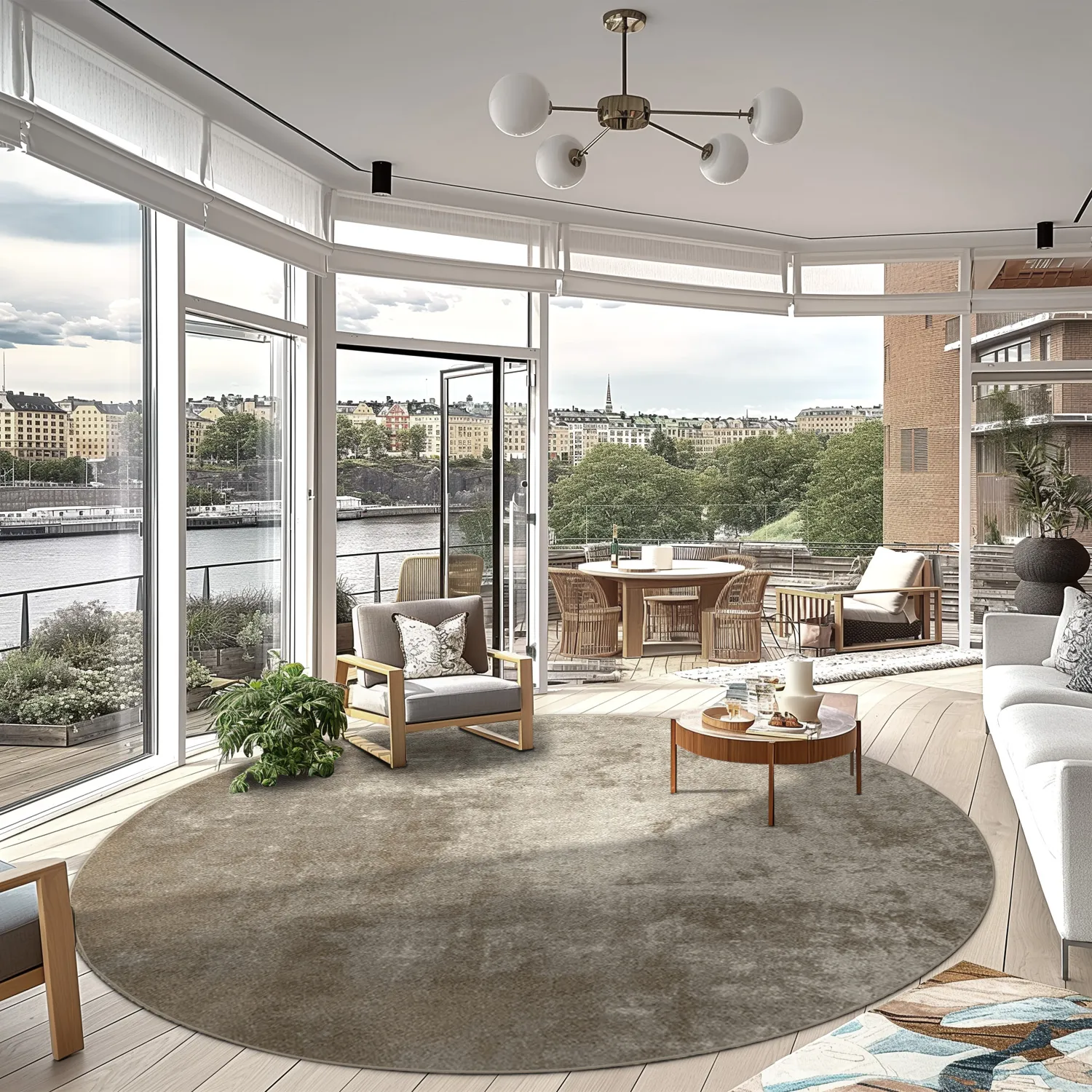 Koberec okrúhly - Lynton (hnedý)