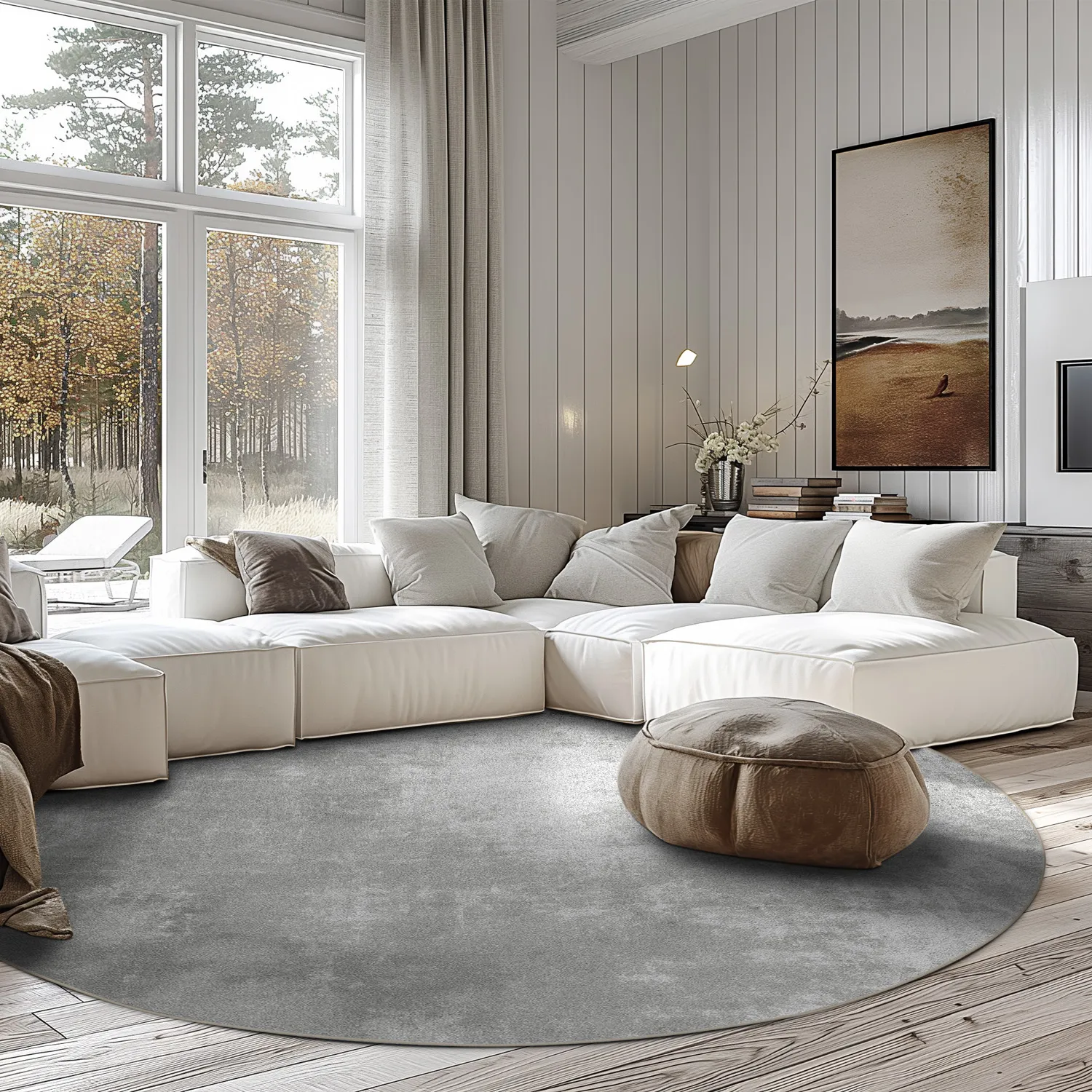 Kruhový koberec - Lynton (šedý)