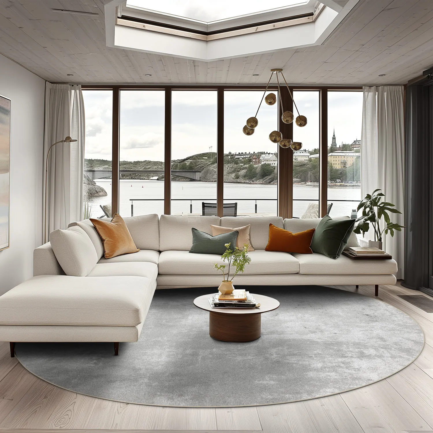 Kruhový koberec - Lynton (šedý)