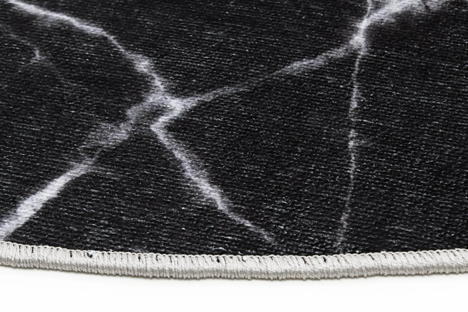 Koberec okrúhly - Savino (čierna/biela/šedá)