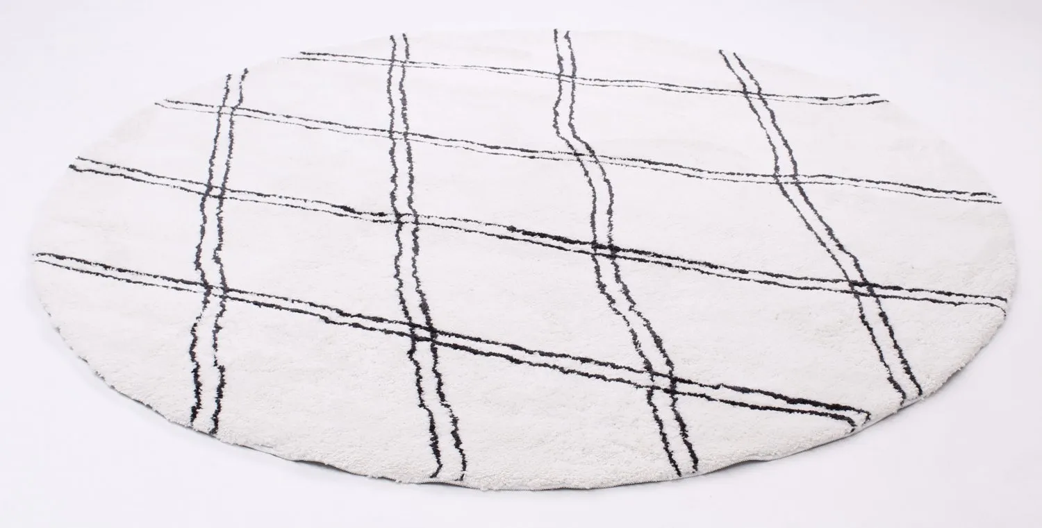 Kruhové koberce - Morocco (čierna/biela)