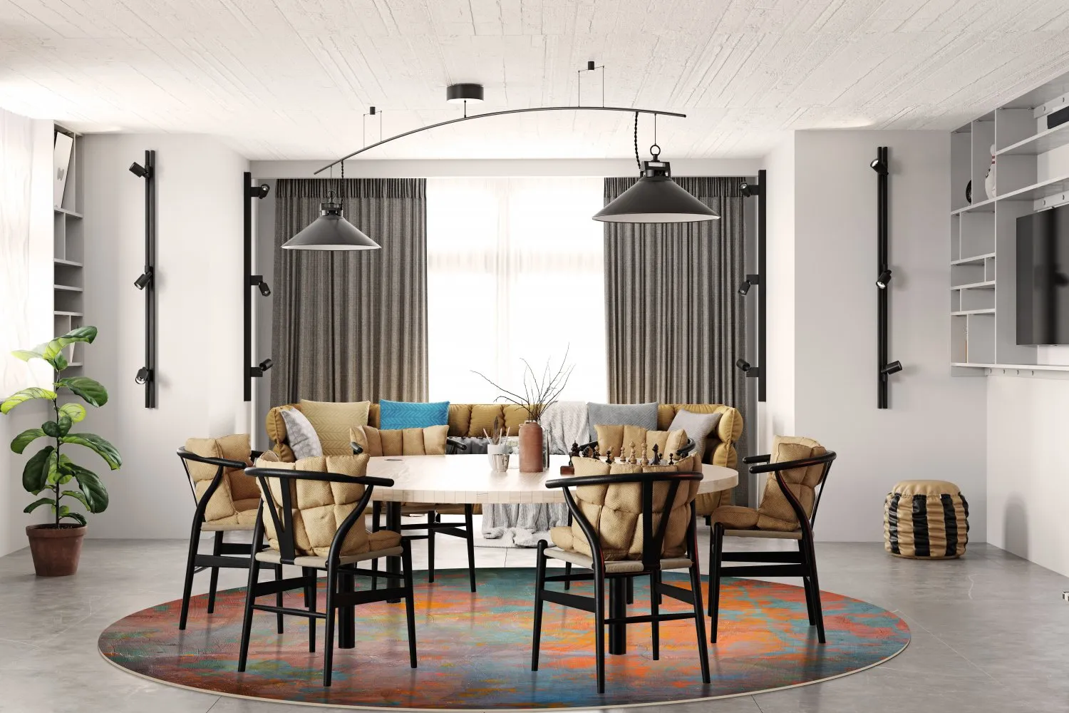 Kruhový koberec - Foggia (viacfarebný)