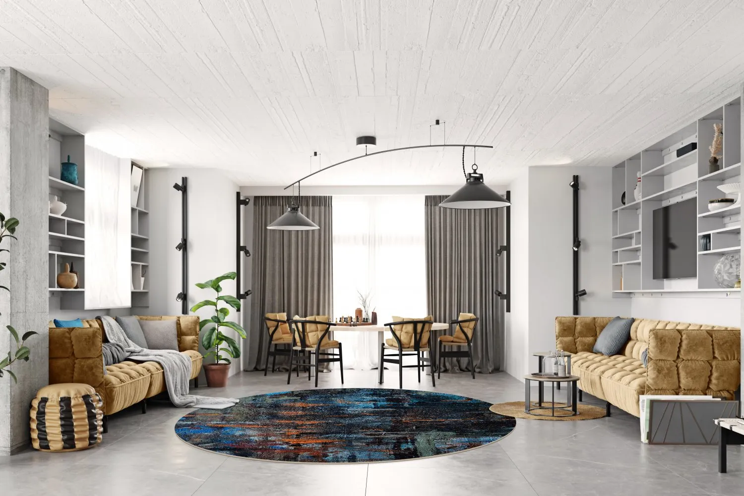 Kruhový koberec - Taranto (viacfarebný)