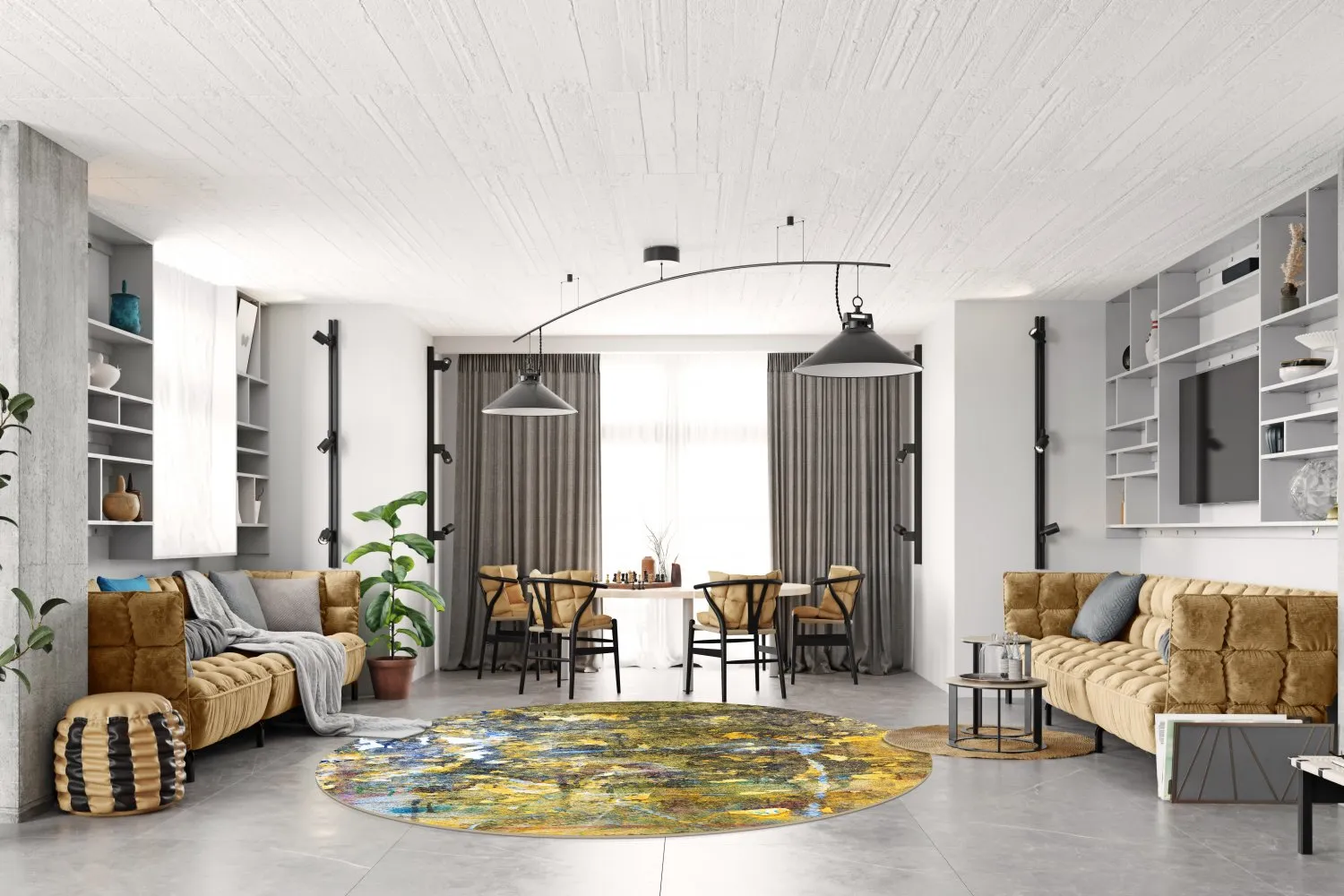 Kruhový koberec - Catania (viacfarebný)