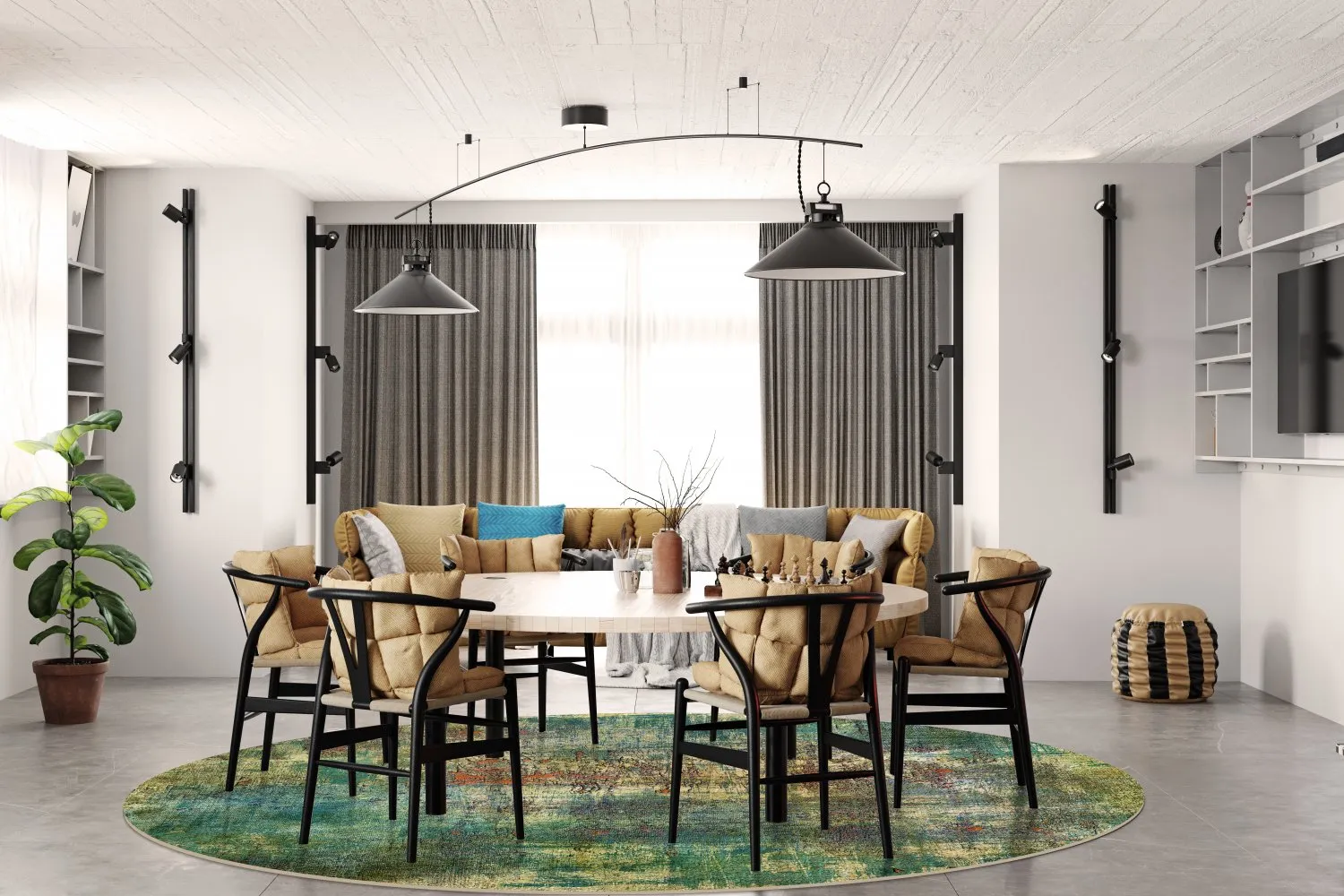 Kruhový koberec - Palermo (viacfarebný)