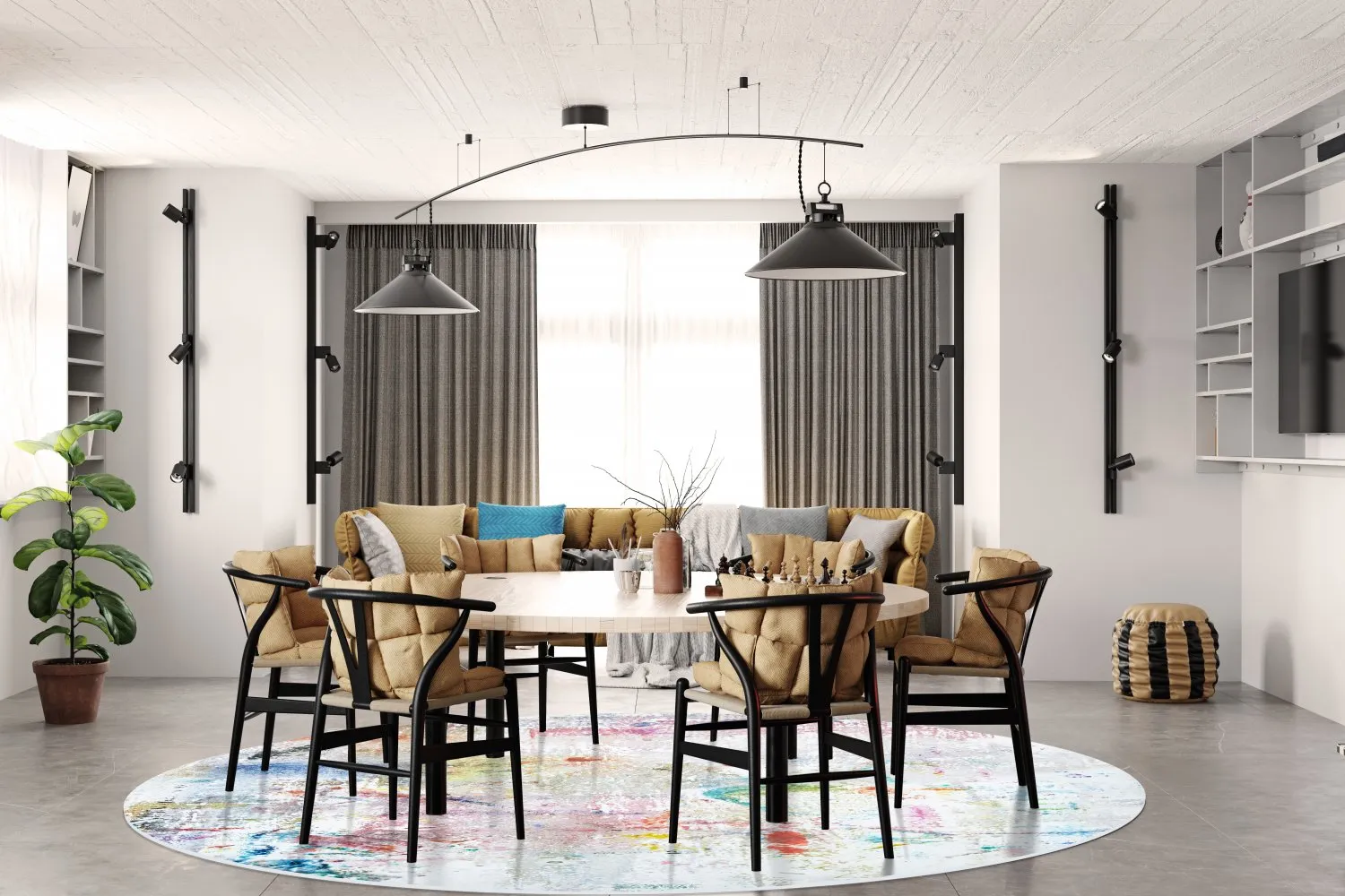 Kruhový koberec - Levidi (viacfarebný)