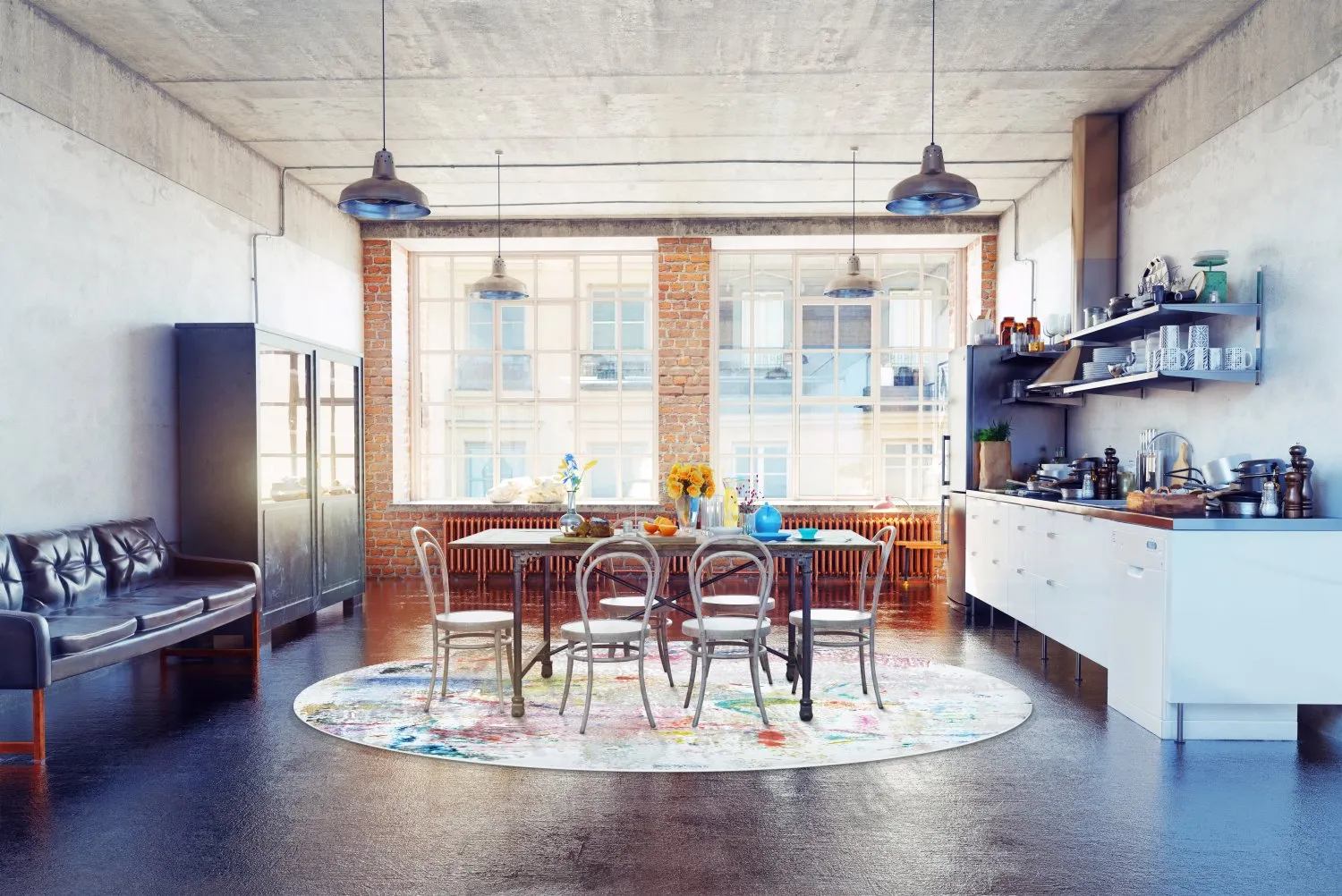 Kruhový koberec - Levidi (viacfarebný)