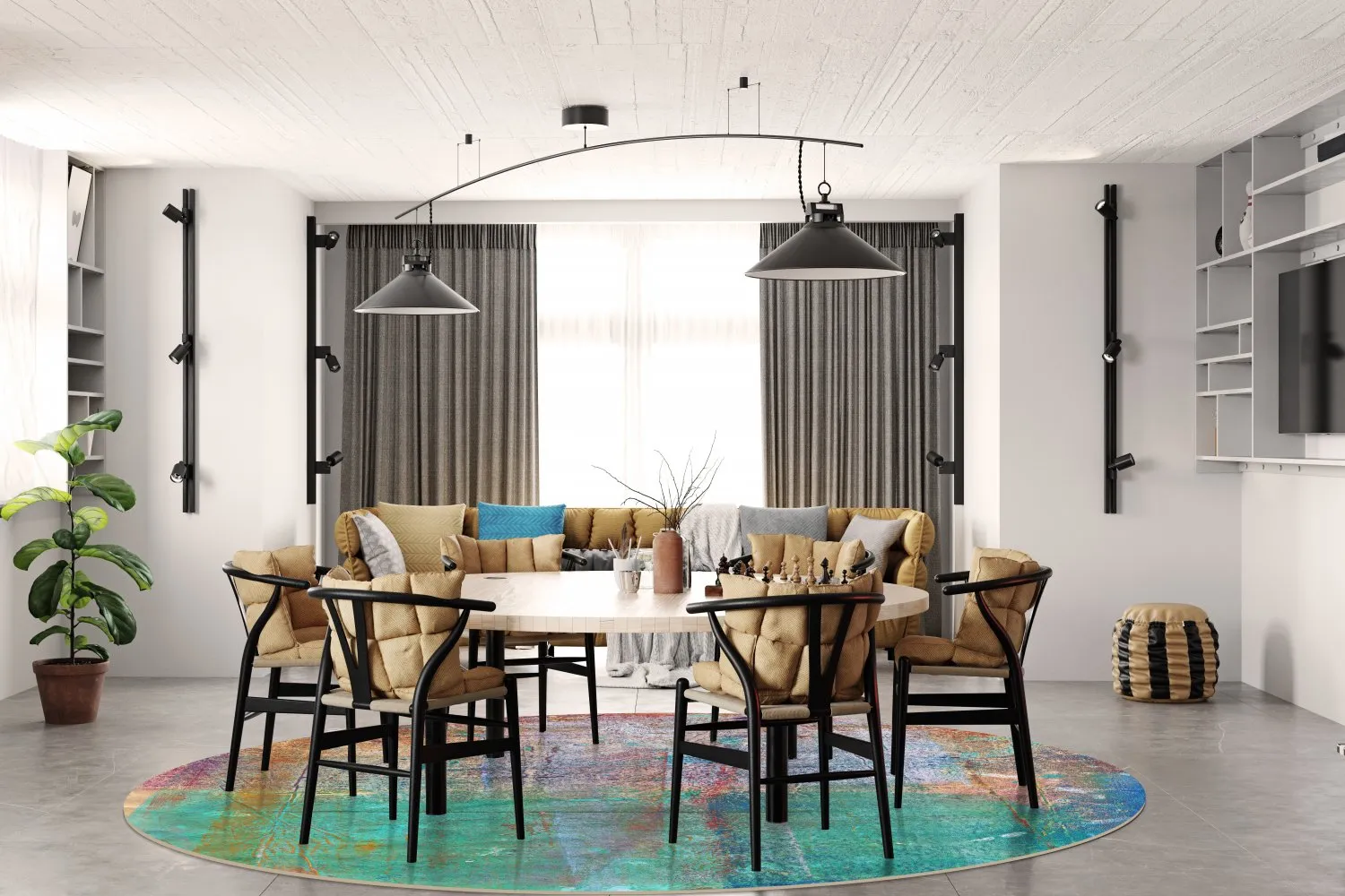 Kruhový koberec - Trento (viacfarebný)