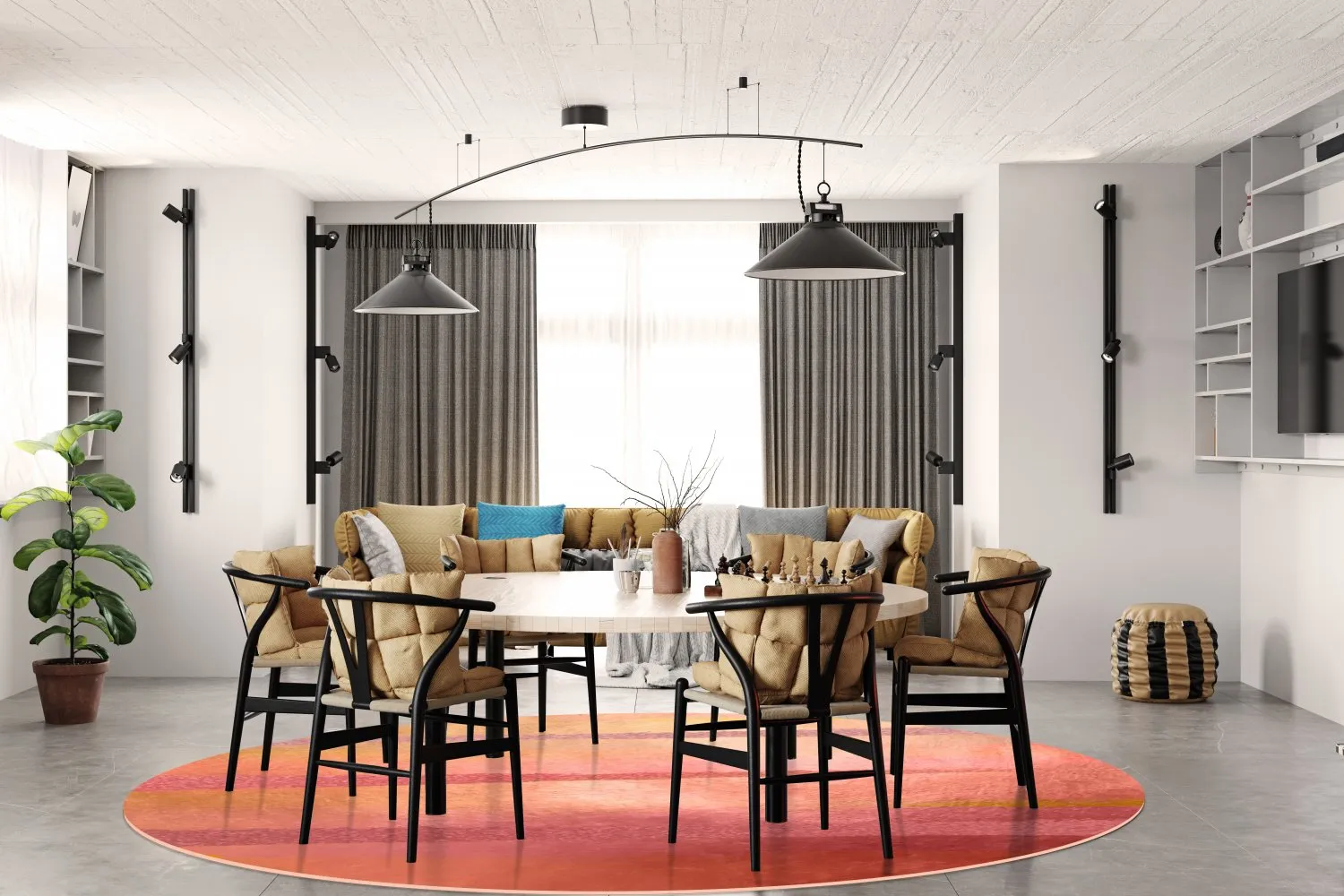 Kruhový koberec - Sondrio (viacfarebný)