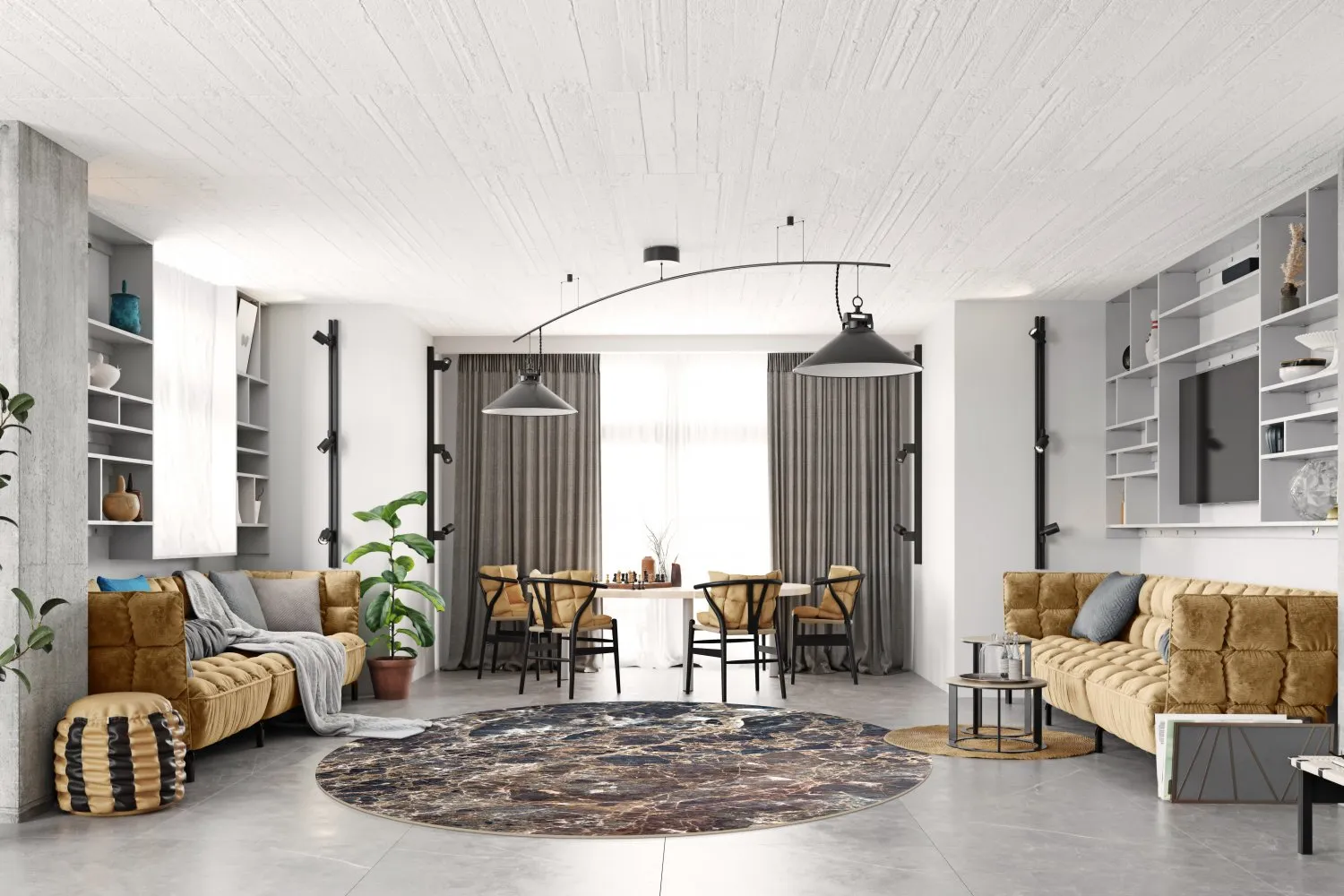 Kruhový koberec - Lecco (viacfarebný)