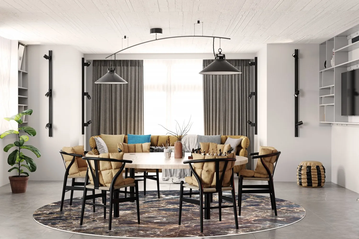 Kruhový koberec - Lecco (viacfarebný)