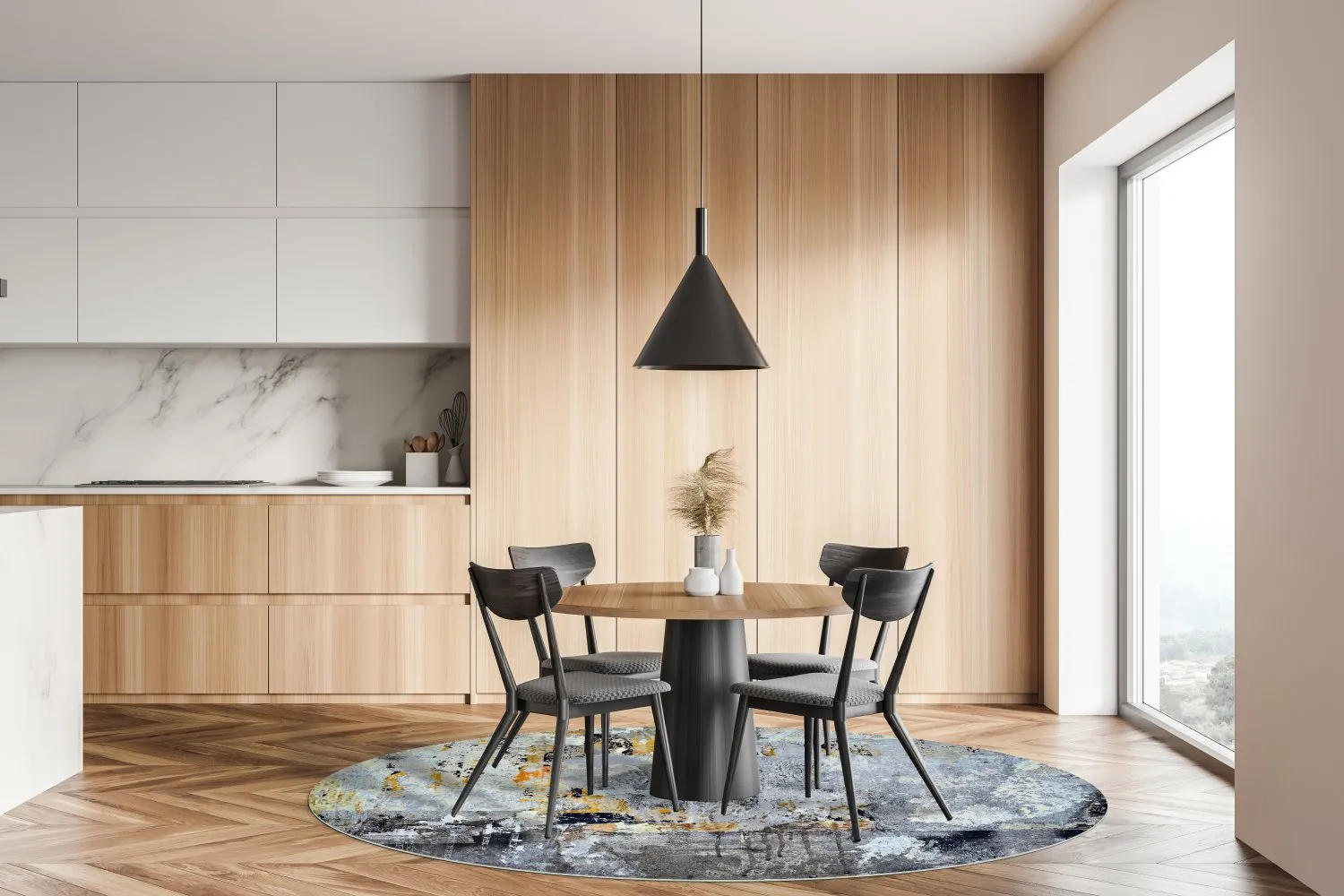 Kruhový koberec - Pias (viacfarebný)