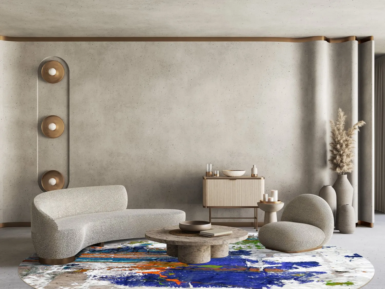 Kruhový koberec - Como (viacfarebný)