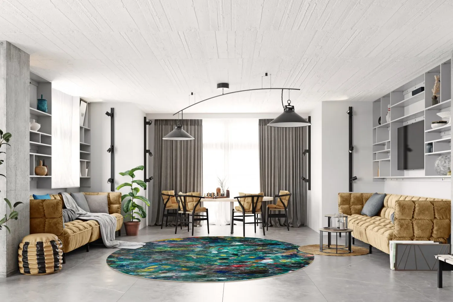 Kruhový koberec - Umbria (viacfarebný)