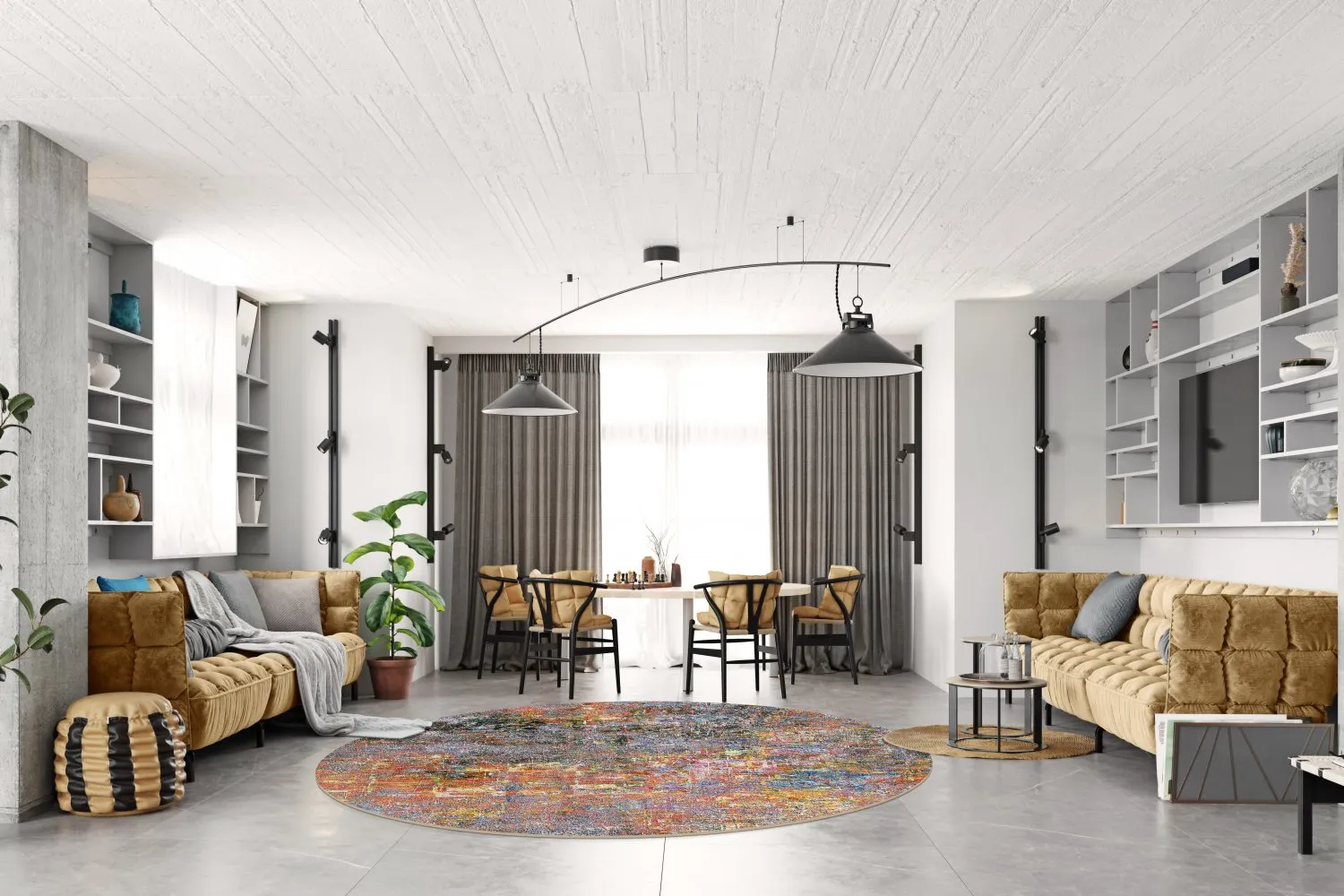 Kruhový koberec - Almonte (viacfarebný)