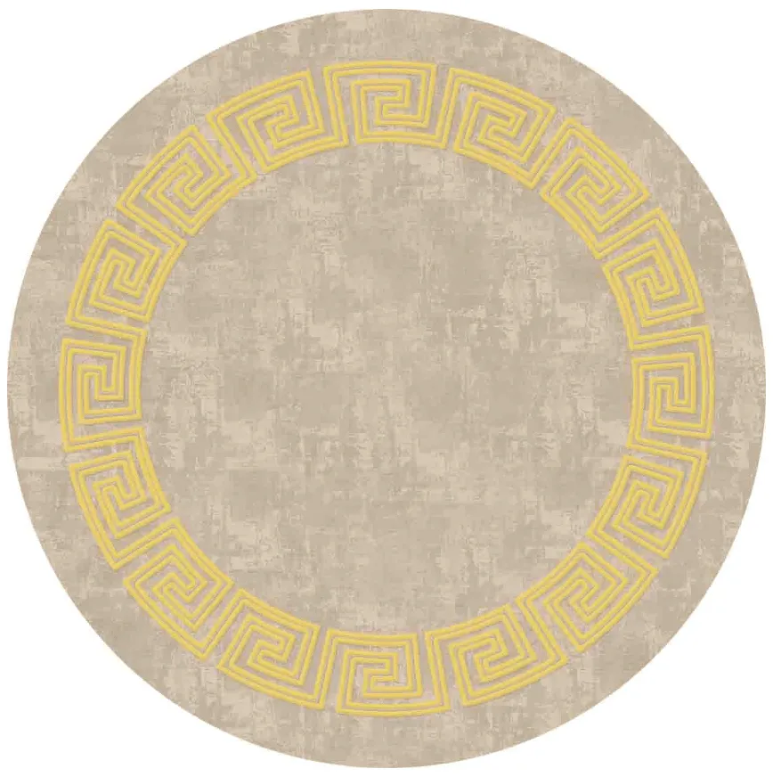 Kruhový koberec - Myra (béžová/žltá)