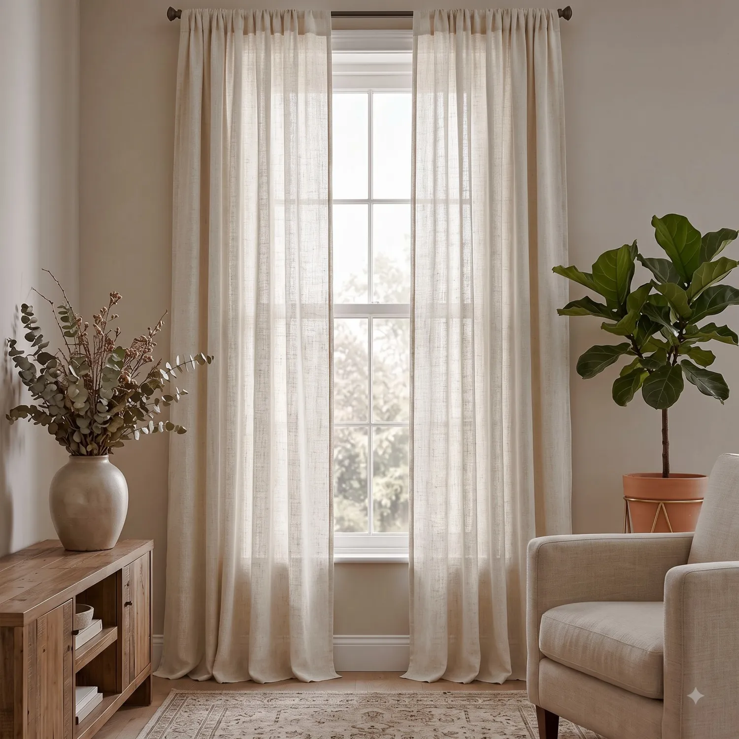 Gardiner 2-Pack - Linnegardin Noemi (cream)