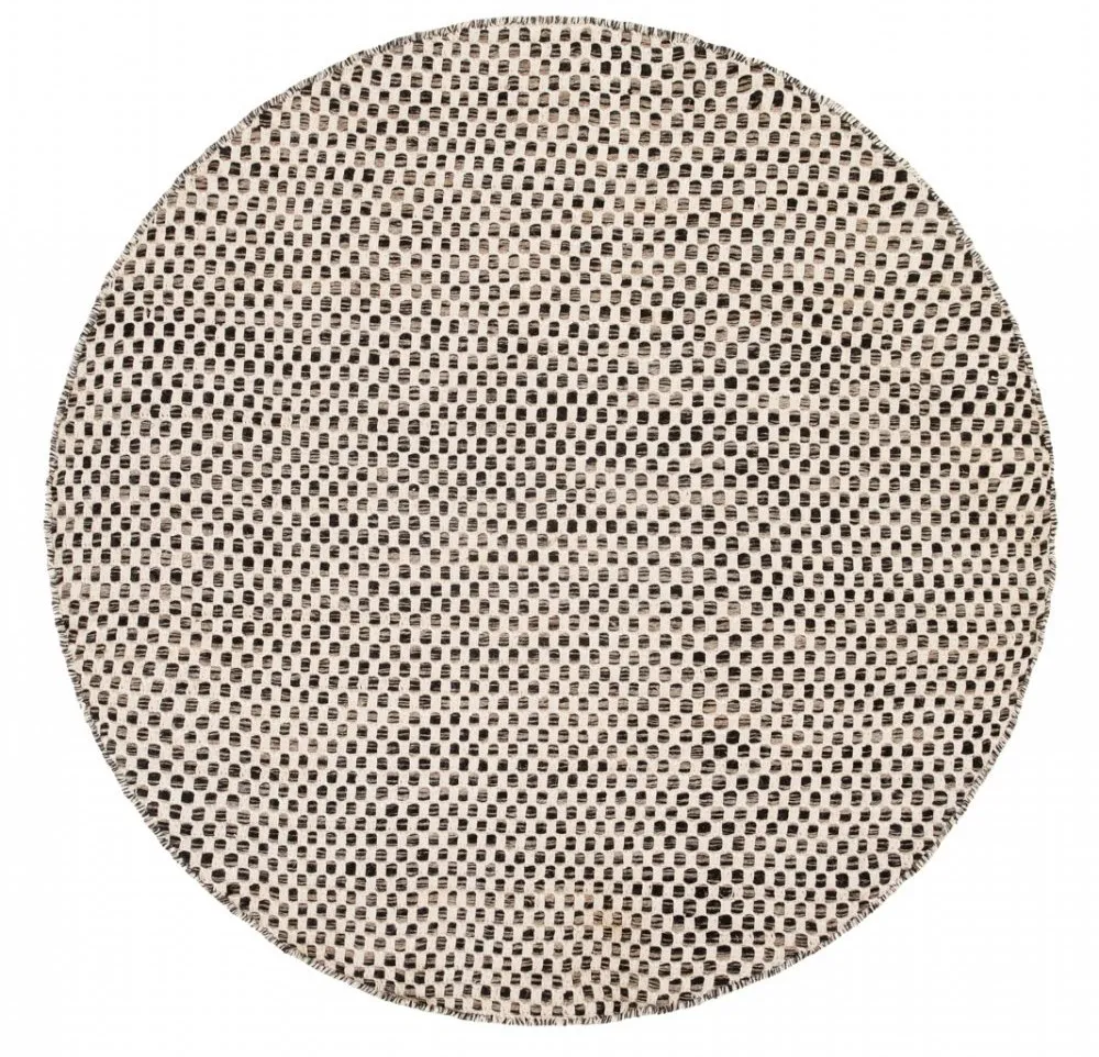 Kruhový koberec - Jenim (čierny/biely)