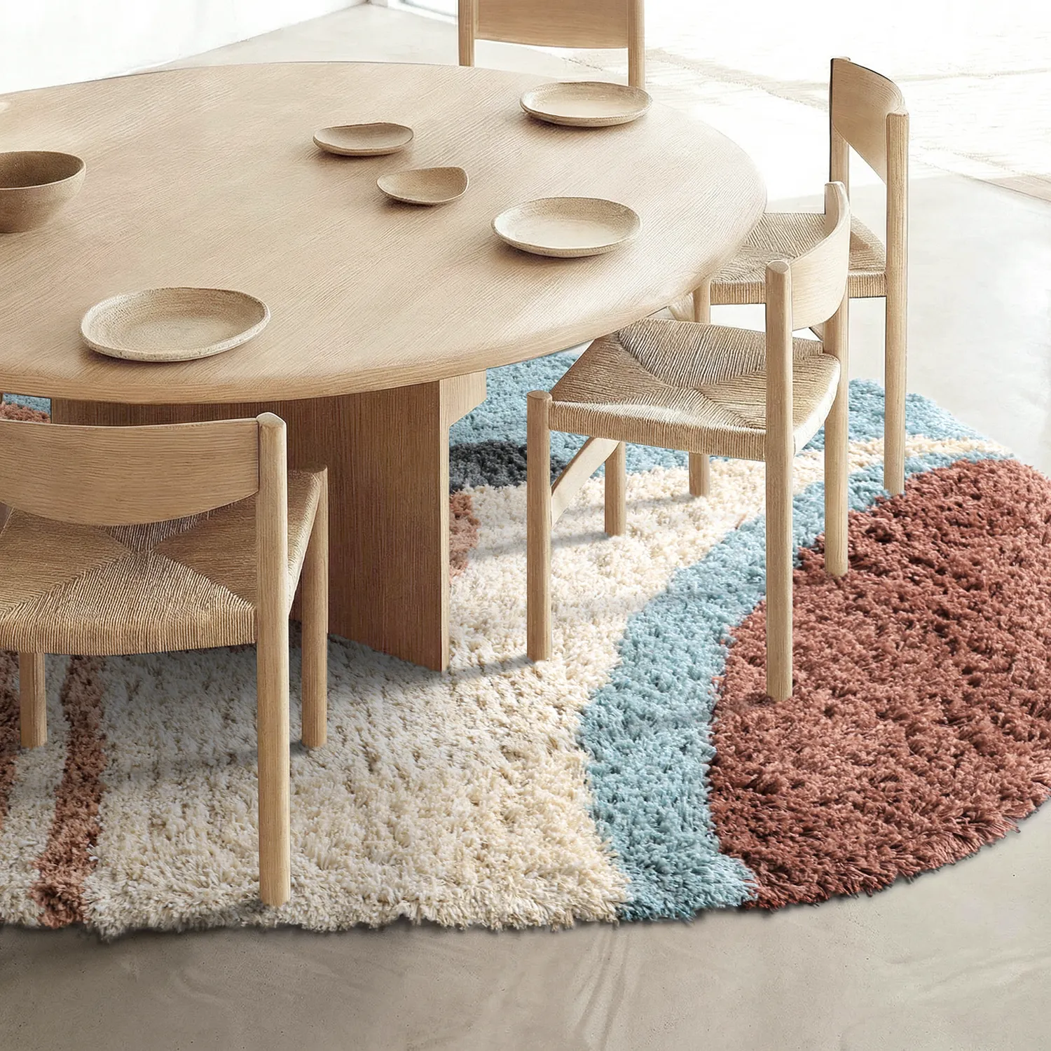 Oválny koberec - Tropea Natural Cotton Shaggy (multi)