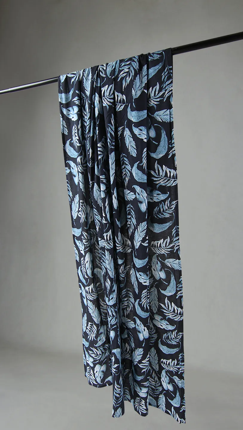 Záclony - Záclona z bavlny Lowe (modrá)