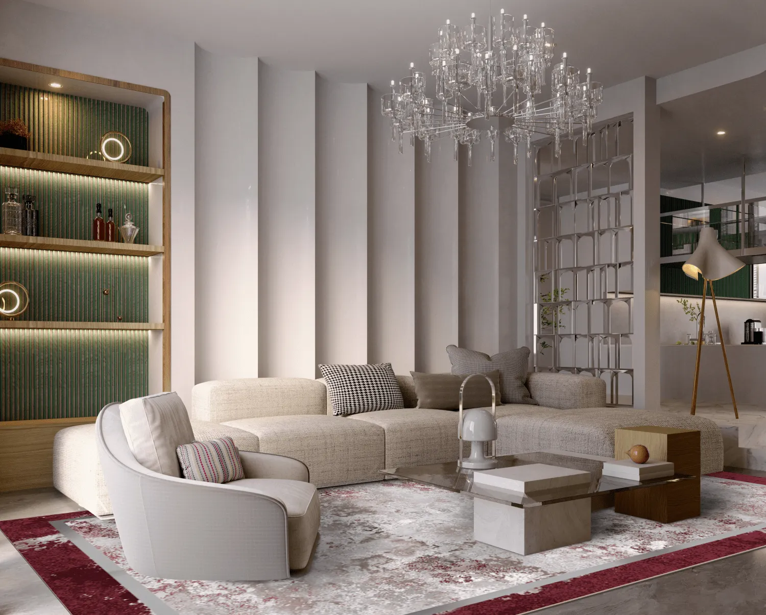 Koberec Wilton - Peri (červený/multicolor)