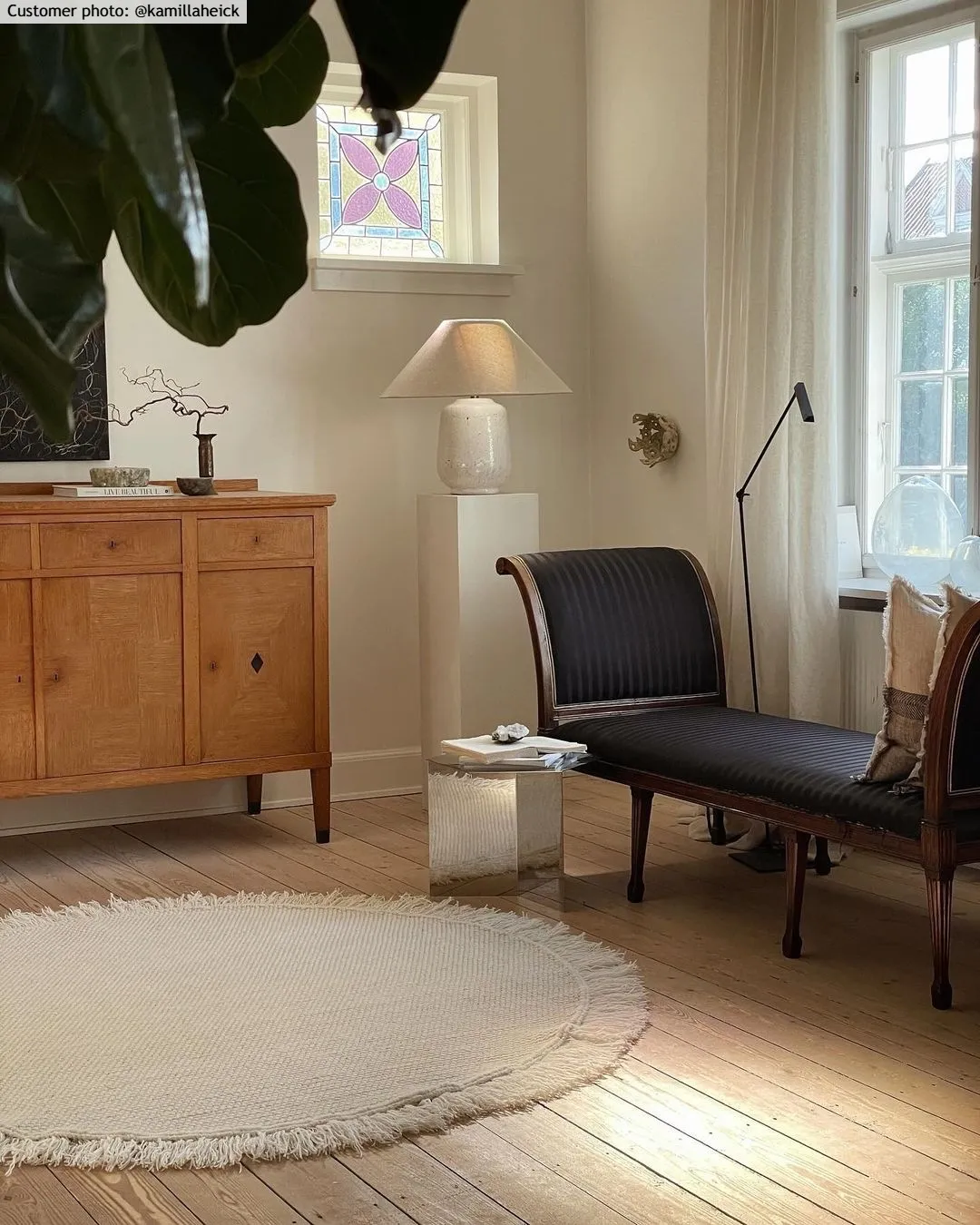 Kruhový koberec - Pike (krémový)