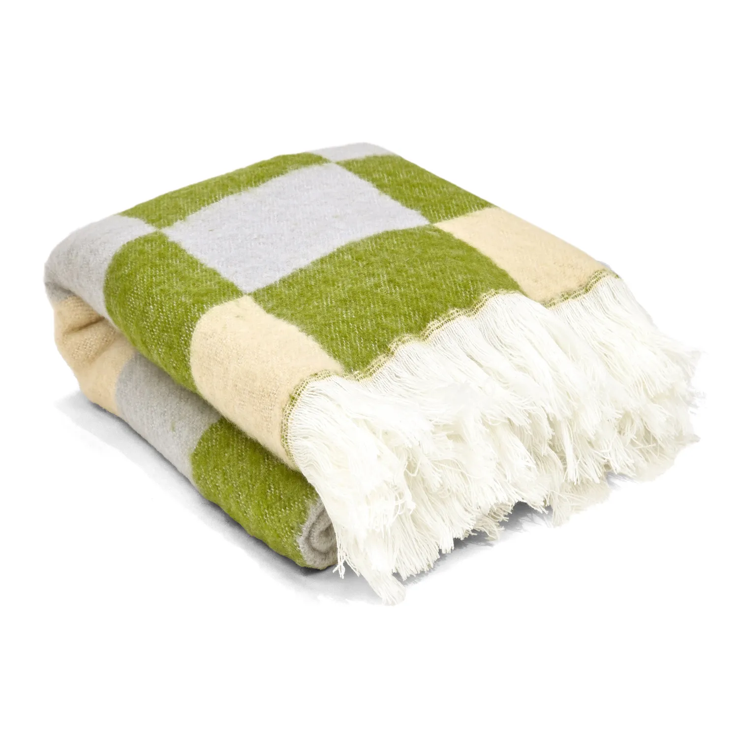 Dečky - Dečka z vlněné směsi - Audrey Check (béžová/zelená/fialová)