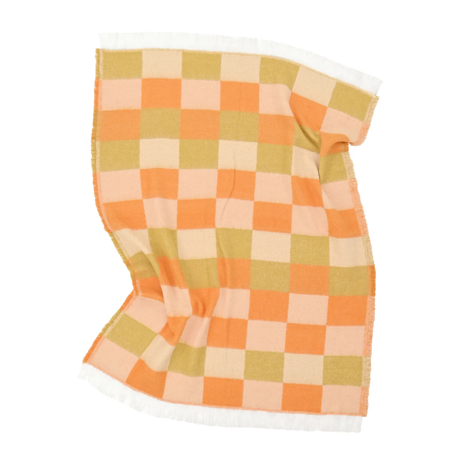 Dečky - Dečka z vlněné směsi - Audrey Check (béžová/žlutá/oranžová)
