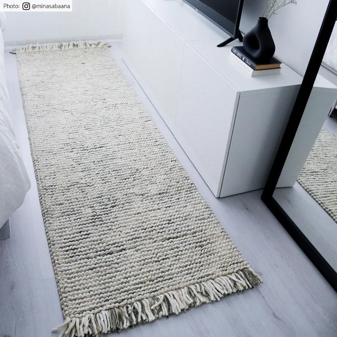 Vlnený koberec - Plockton (šedá/biela/zelená)