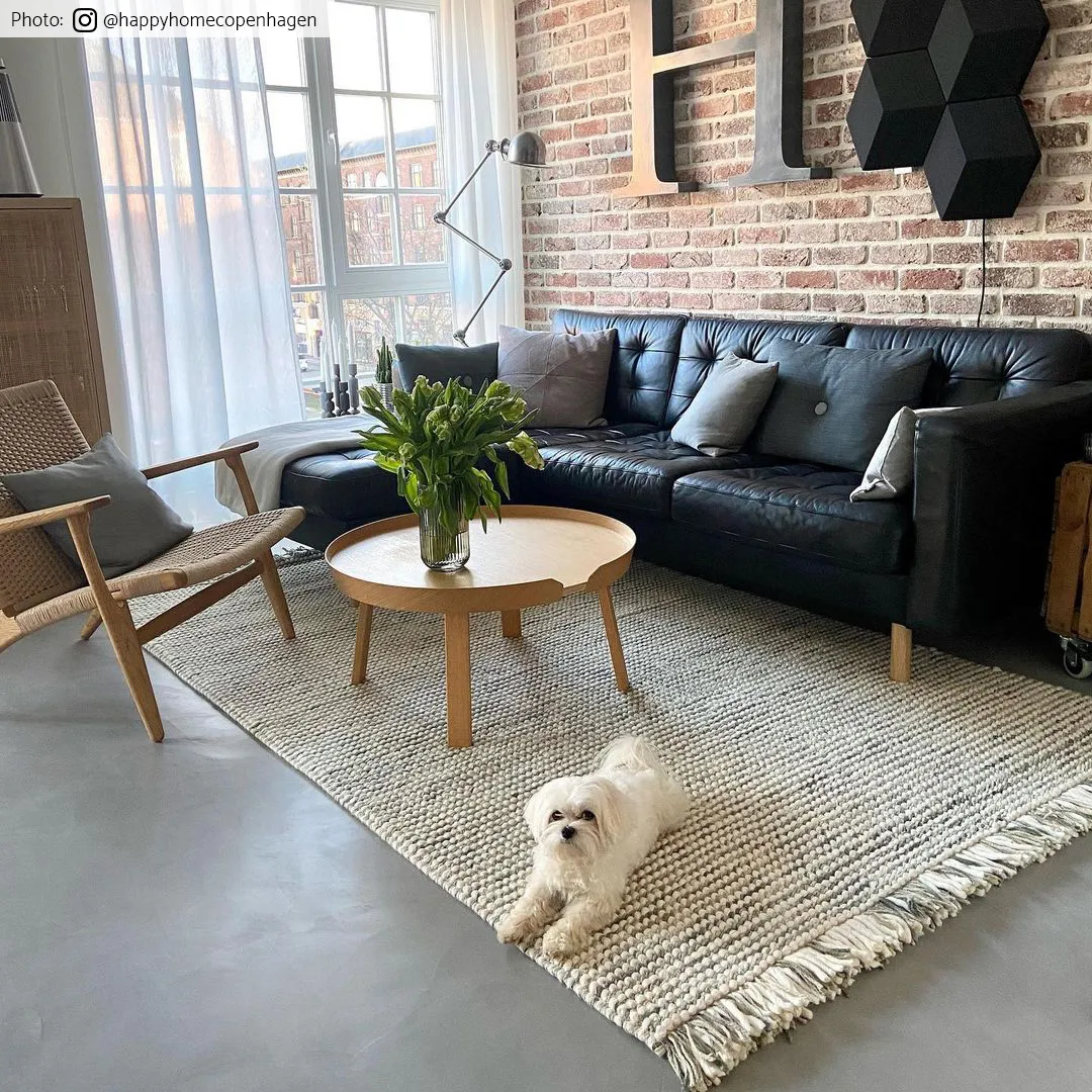 Vlnený koberec - Plockton (šedá/biela/zelená)