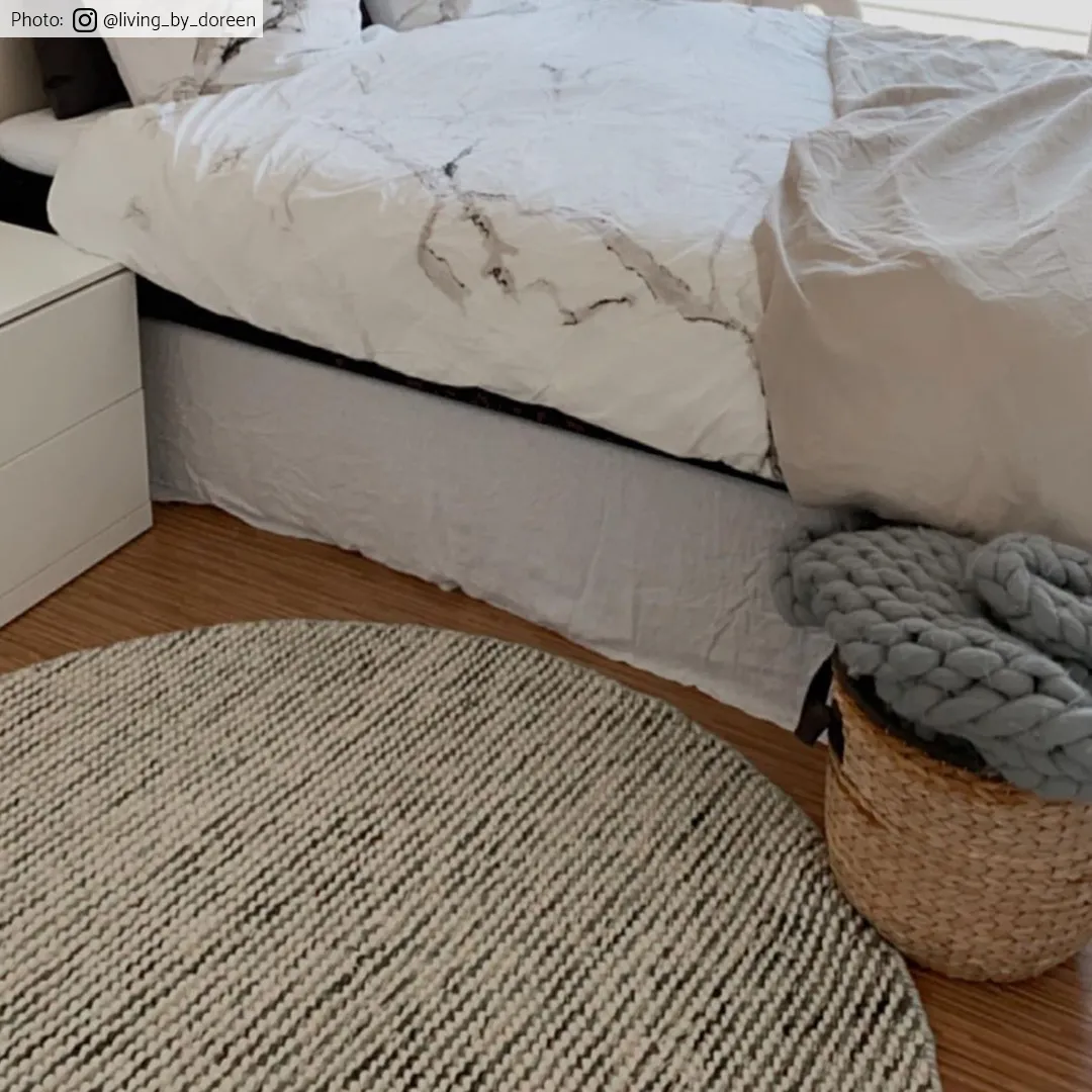 Kruhový koberec - Plockton (šedá/biela/zelená)