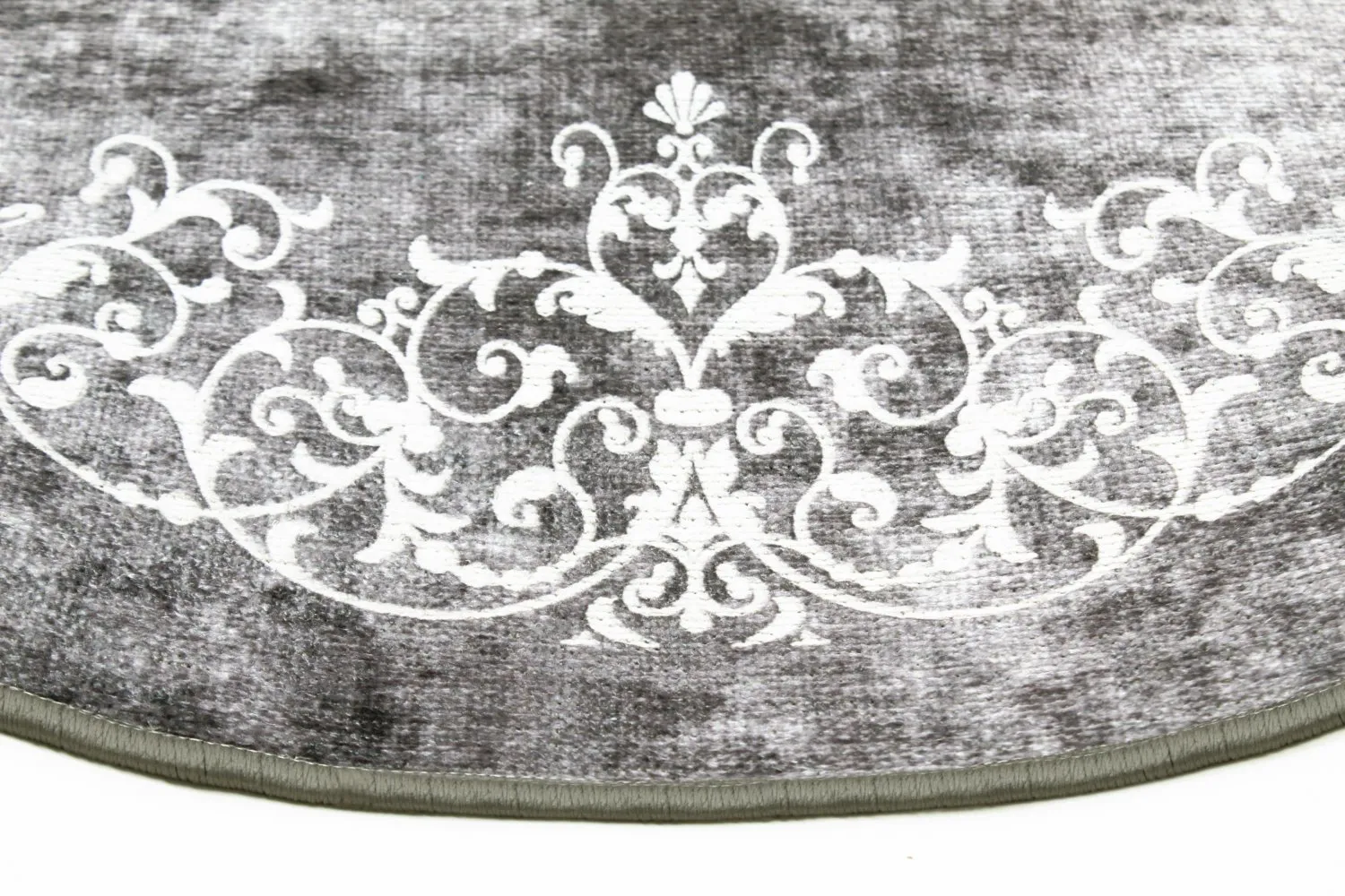 Kruhový koberec - Santi (tmavošedá/biela)