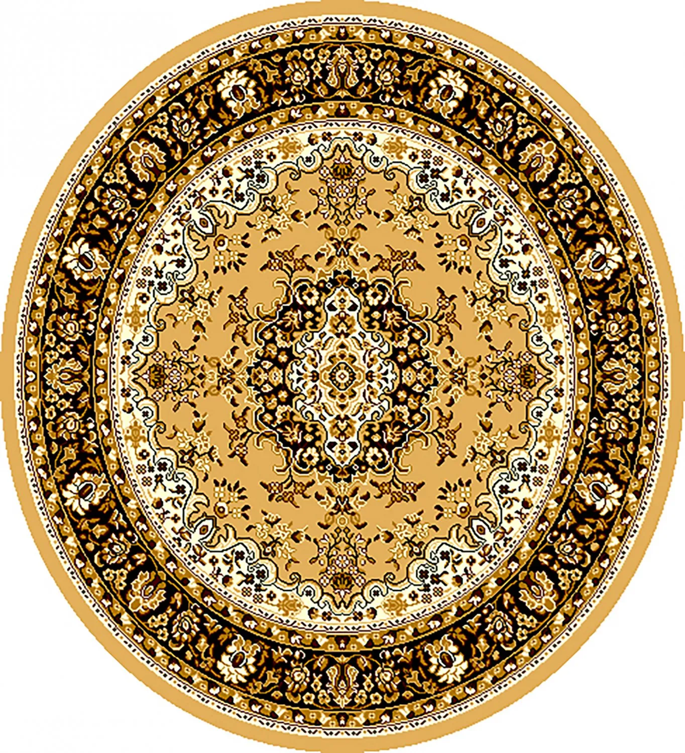 Kruhový koberec - Peking (zlatý)