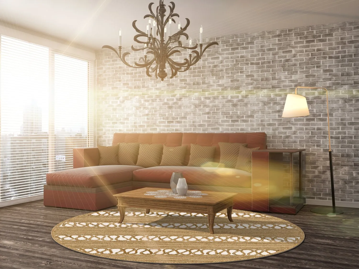 Kruhový koberec - Levie (béžový)