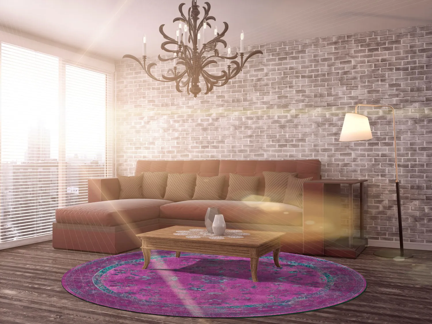 Kruhový koberec - Gombalia (fialový)