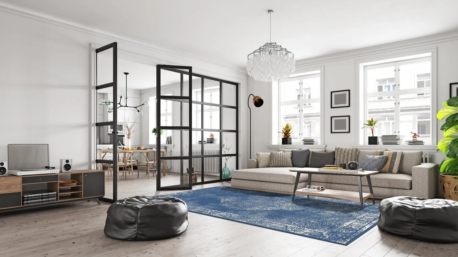 Koberec do interiéru a exteriéru - Brussels Weave (modrá)