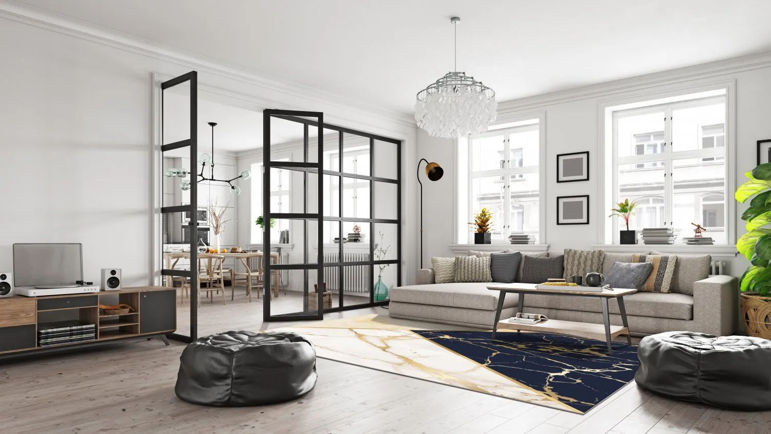 Koberec Wilton - Canelli (béžová/biela/modrá)