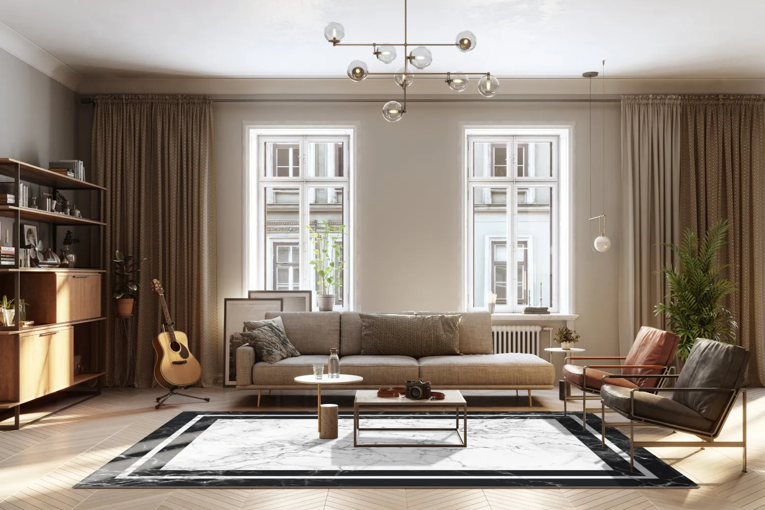 Wilton koberec - Amaliada (čierna/biela)