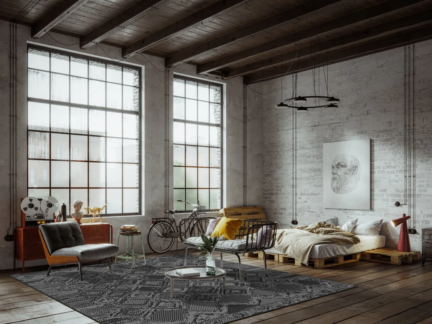 Koberec na interiér a exteriér - Brussels Night (čierny)